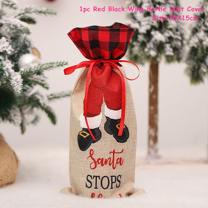 Wine Bottle Dust Cover Christmas Decoration