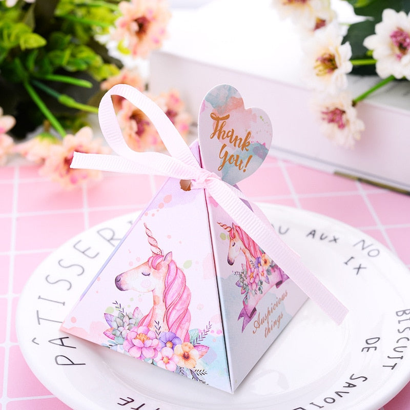 Triangular Pyramid Marble Candy Giveaways Boxes