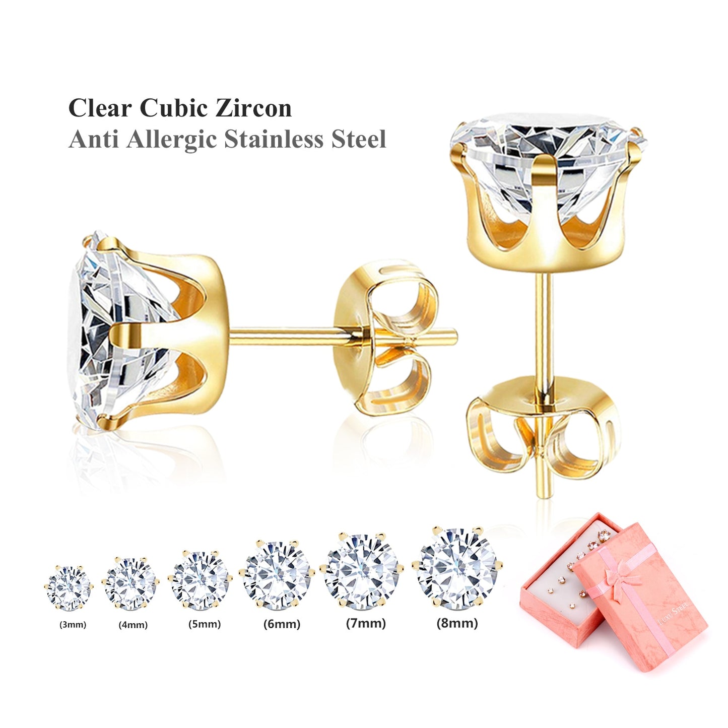 Stud Earings Sets Pack Christmas Zircon Earrings Set