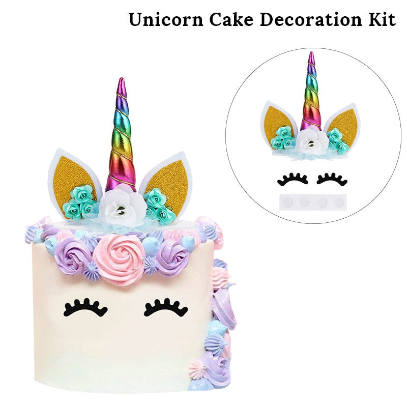 Unicorn Cake Topper Rainbow Horn Kids