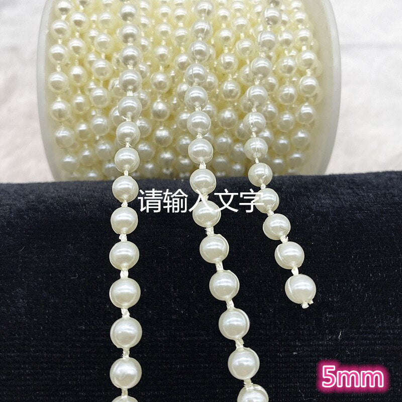 1 Yards Artificial Pearls Flower Beads Chain