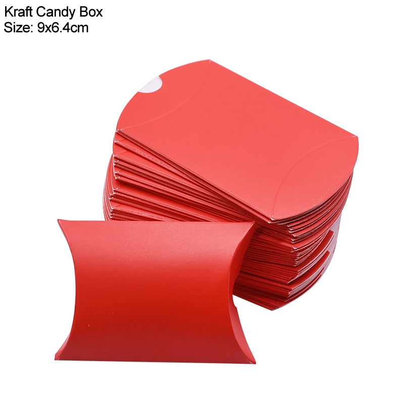 Pillow Candy Box Kraft Paper Gift Packaging Bags