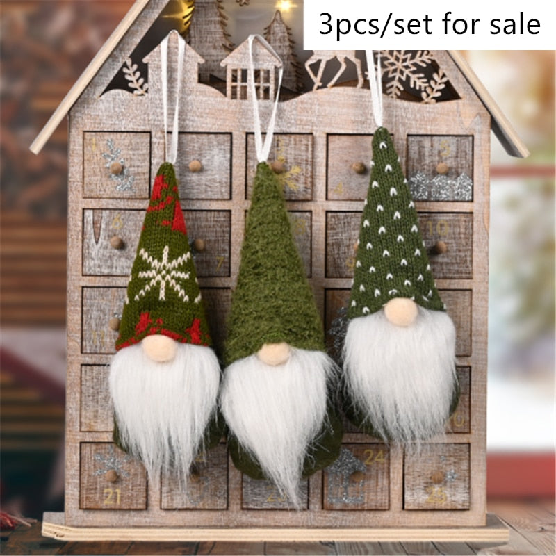 3pcs Forest Old Man Christmas Mini Doll Christmas Tree