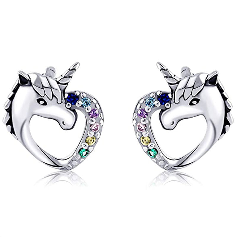 New Cute Unicorn Stud Earrings Christmas Gift