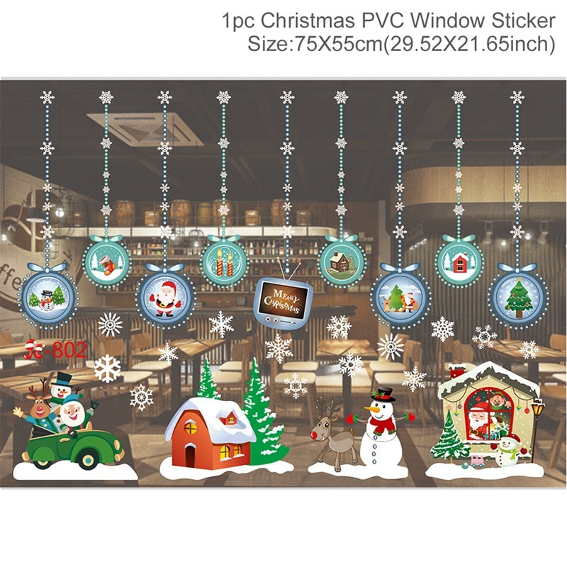 Wall Sticker Window Glass Christmas Decor