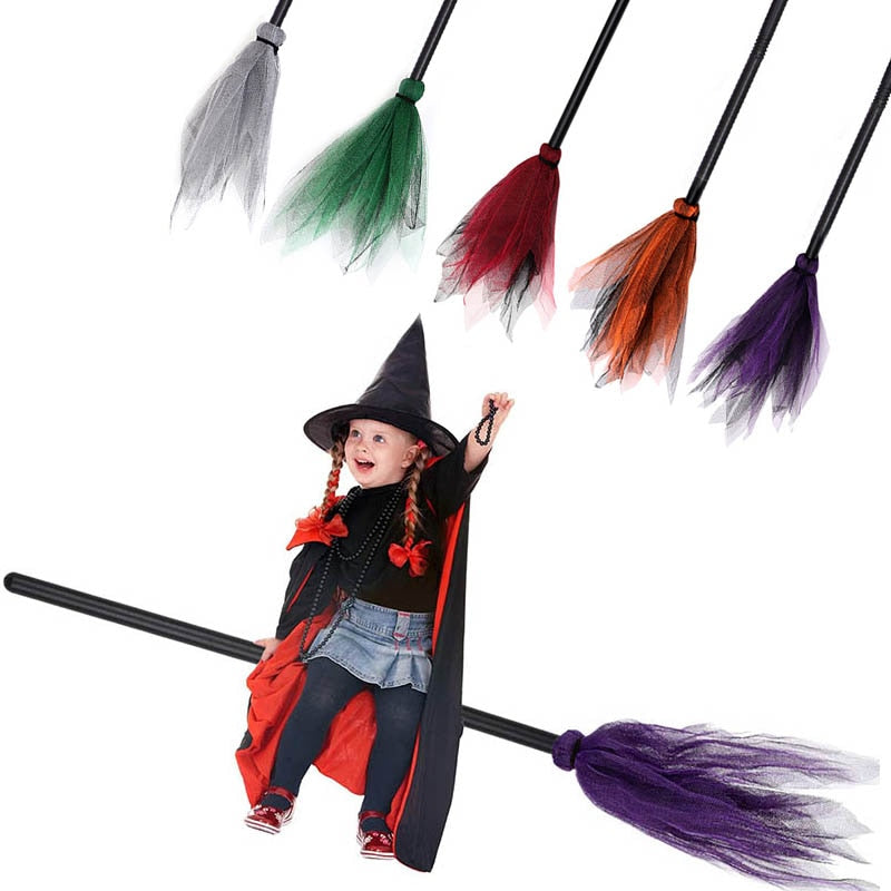 Halloween Party Witch Broom Kids Plastic