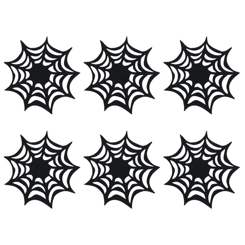 6/4/2pieces Coasters Spider Web Decorative Halloween