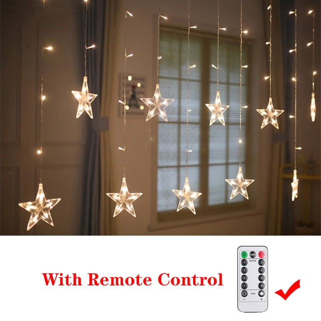Christmas Decor String Garland Curtain Light LED For Home Christmas Tree Ornament