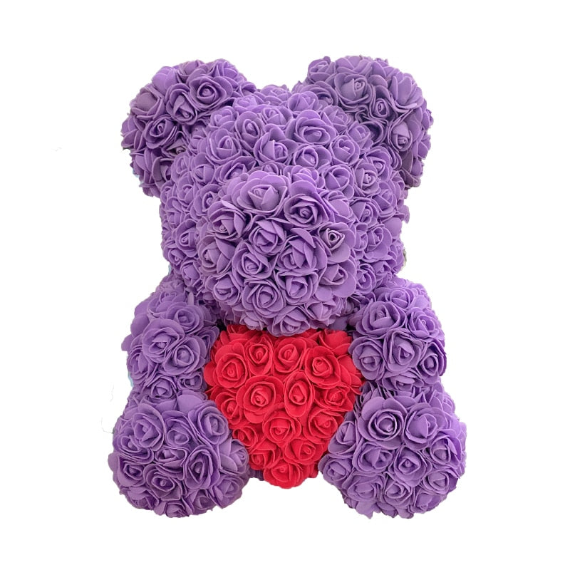 Gifts for Her Red Bear Rose Artificial Flowers Teddy Bear