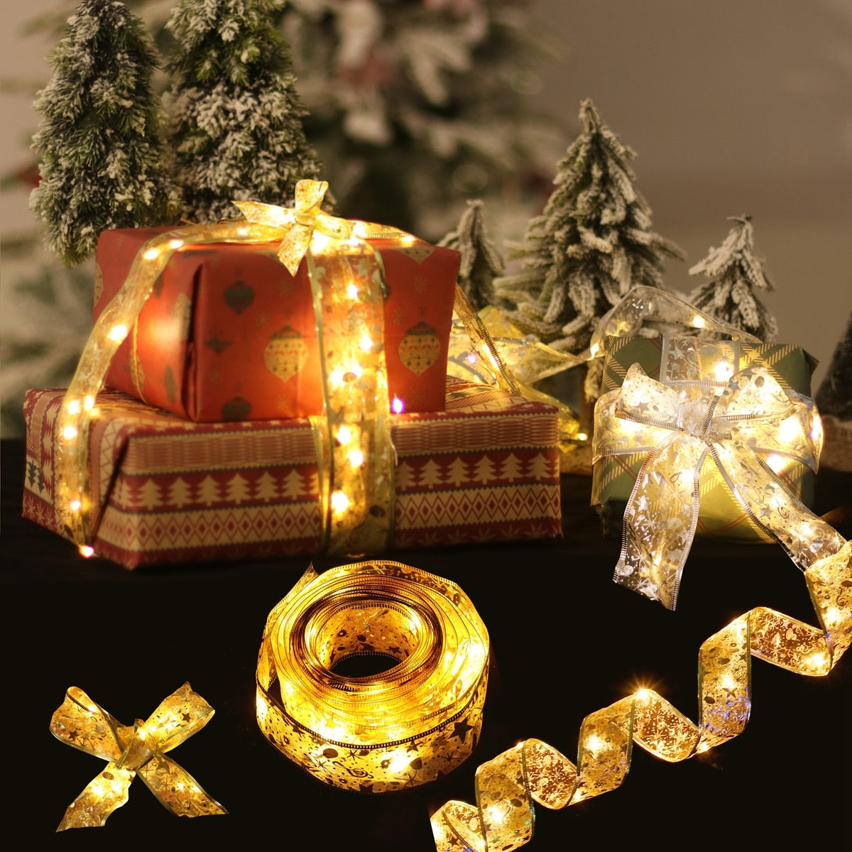 Ribbon Fairy Light Christmas Decoration Tree Ornaments