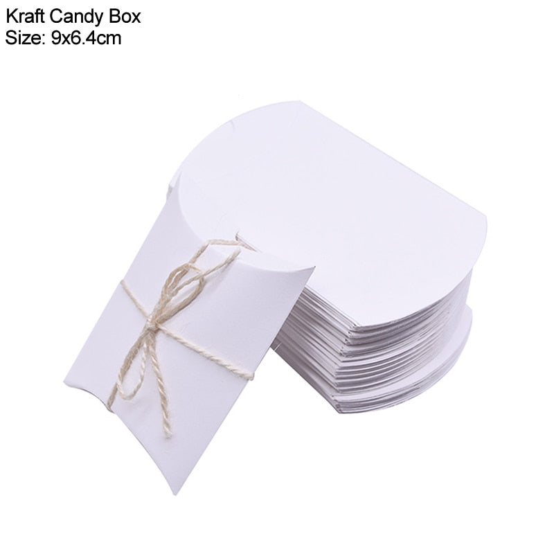 Pillow Candy Box Kraft Paper Gift Packaging Bags