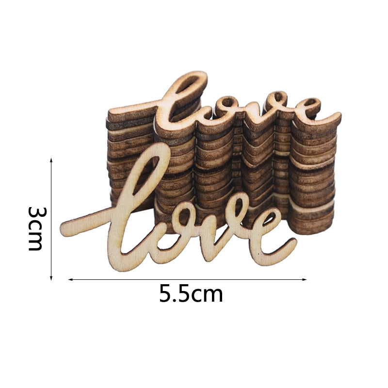 Wooden Letter Love Wedding Just Married