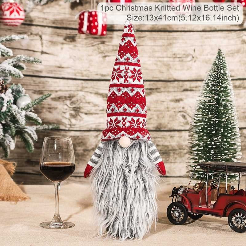 Christmas Santa Claus Wine Bottle Cover