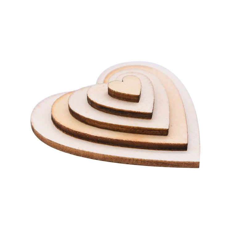 Unfinished Wooden Hearts Blank Wood Slices Heart