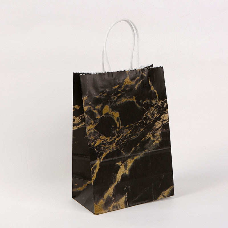 Marble Design Kraft Paper Gift Bag with Handle