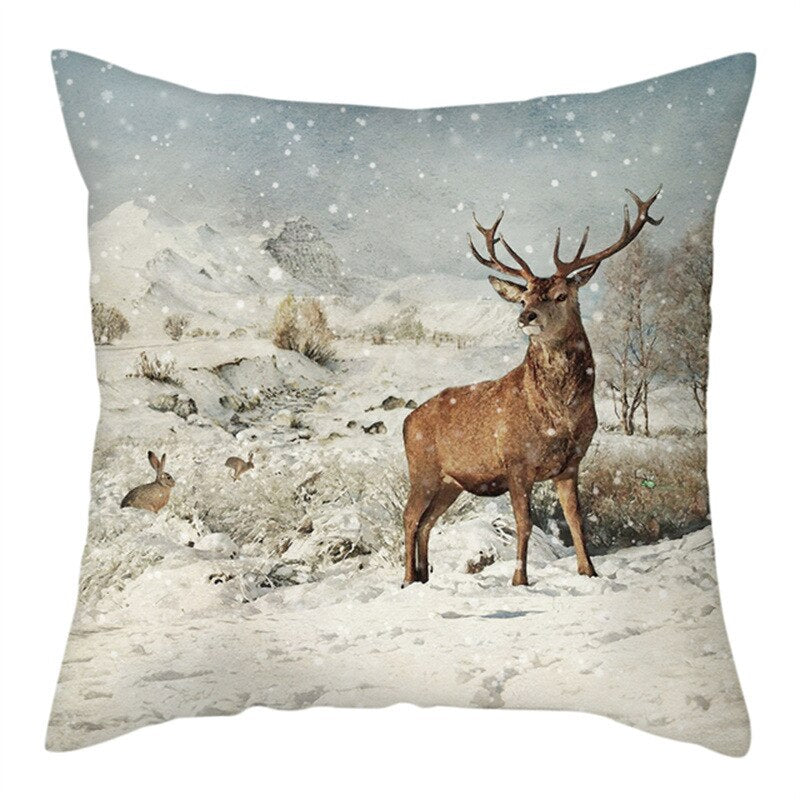 Rabbit Elk Christmas Pillowcase Merry Christmas Decor