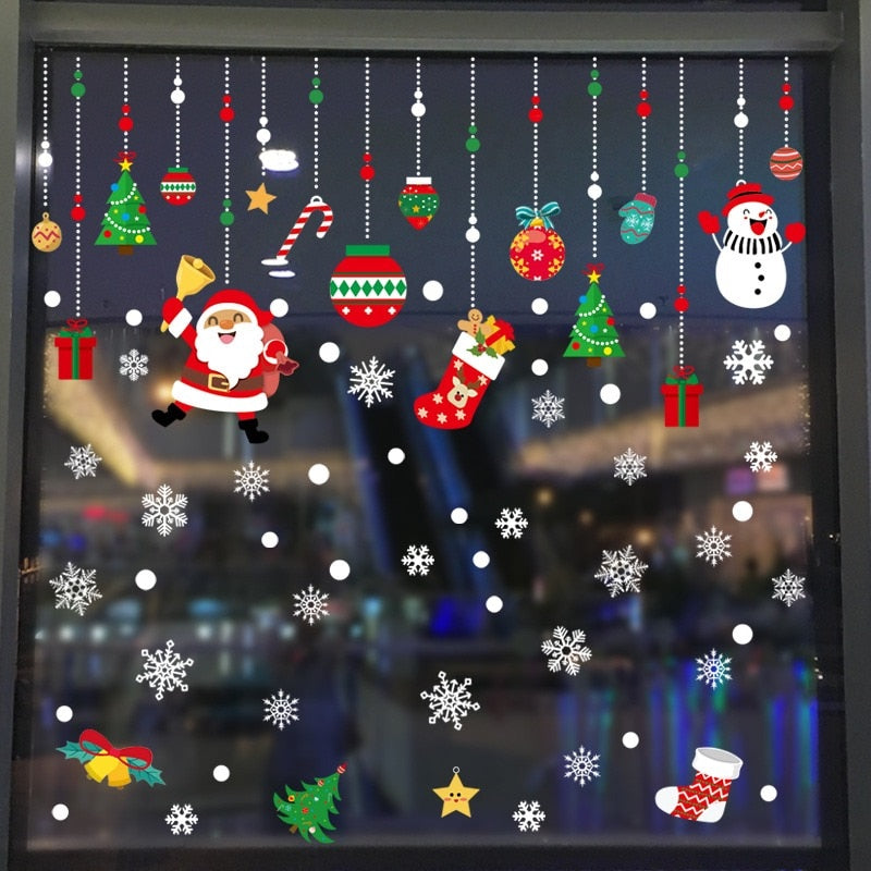 Window Sticker Ornaments Garland New Year