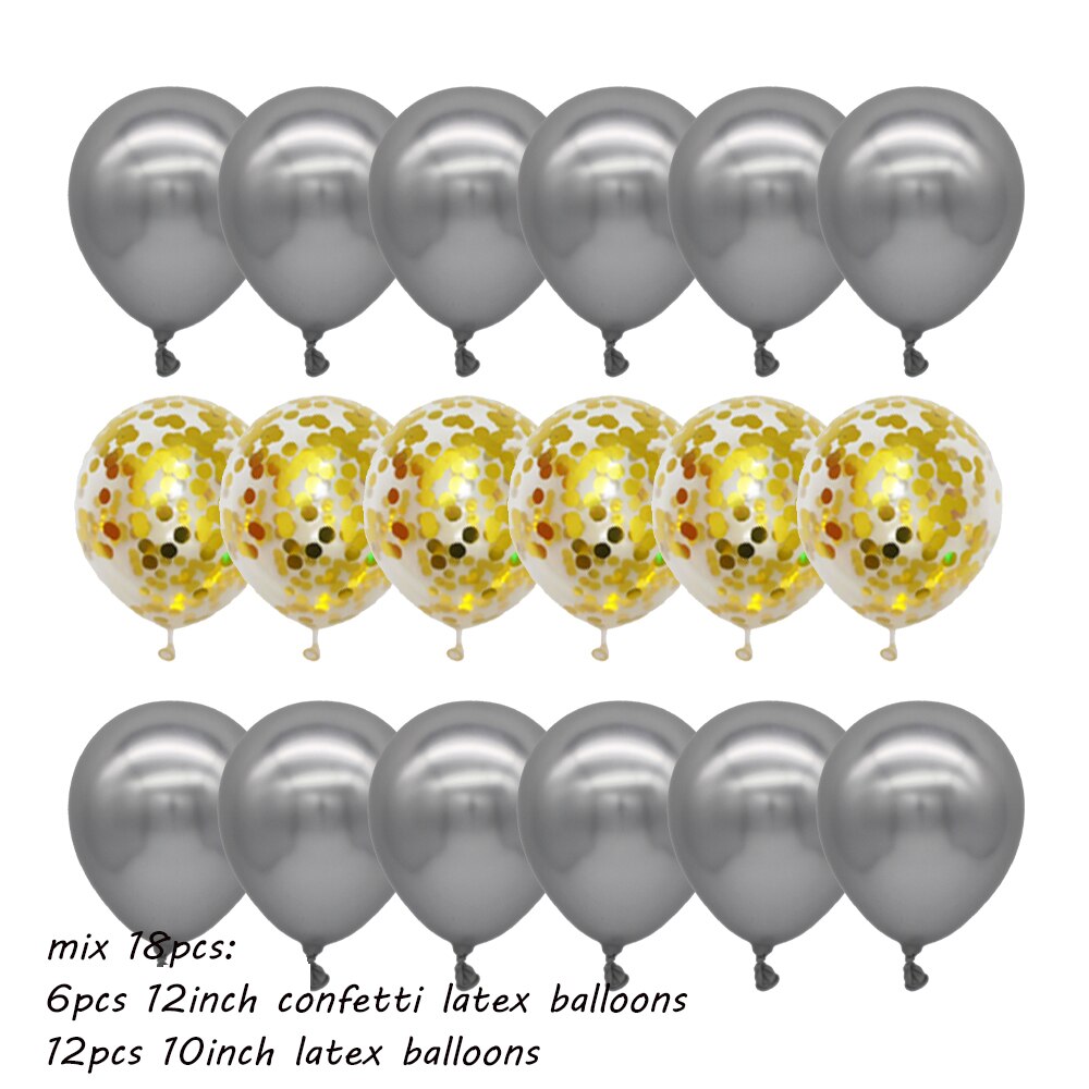 Metallic Gold Silver White Balloon Confetti Balls