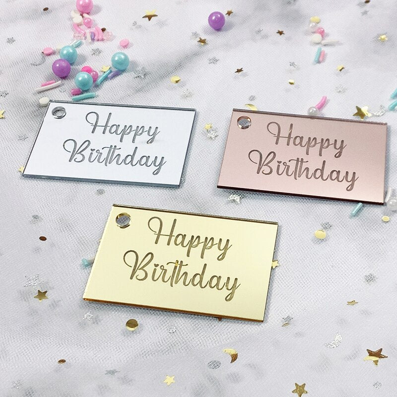 Gold Baby Shower Happy Birthday Cake Toppers