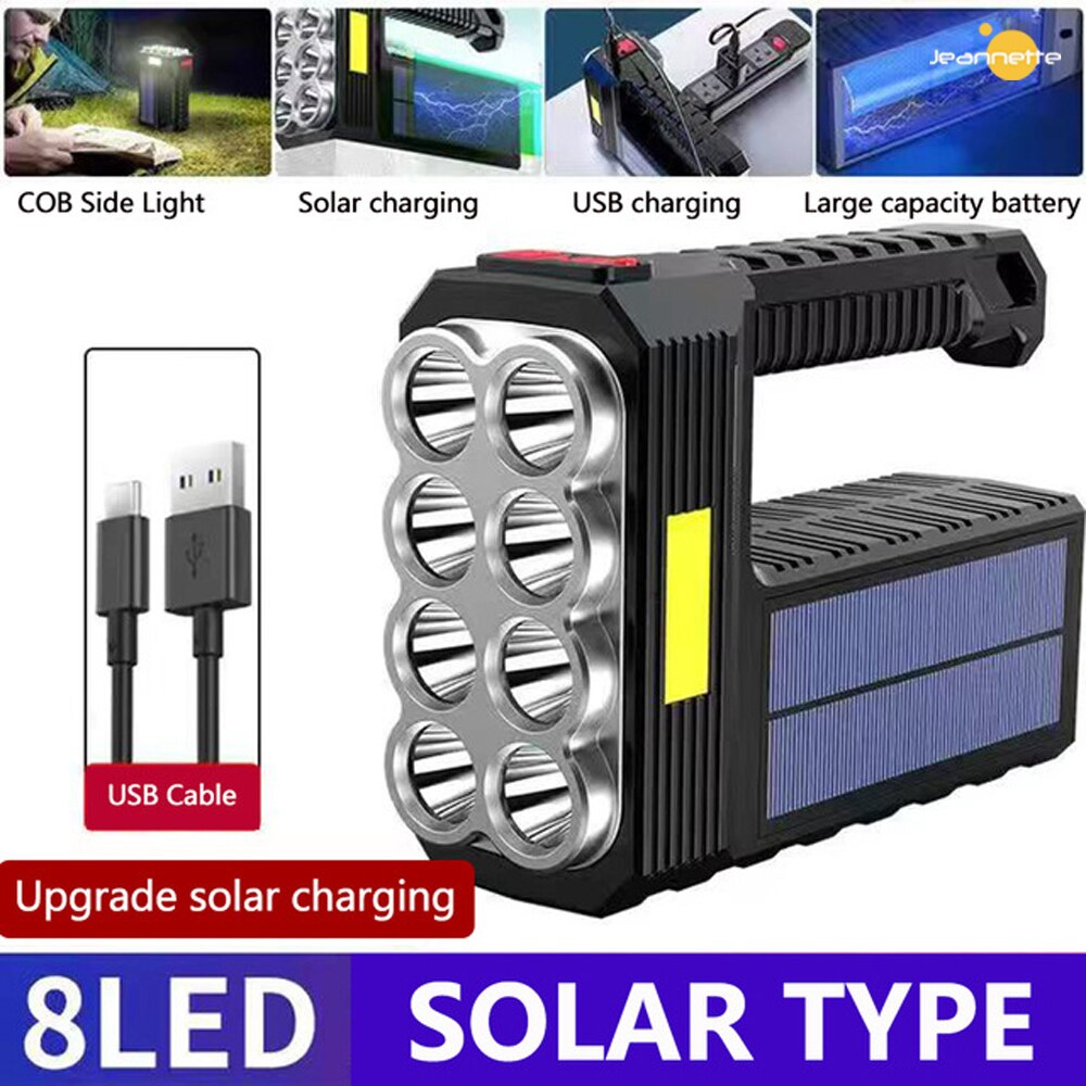 Super Bright Solar LED Camping Flashlight Work Lights USB