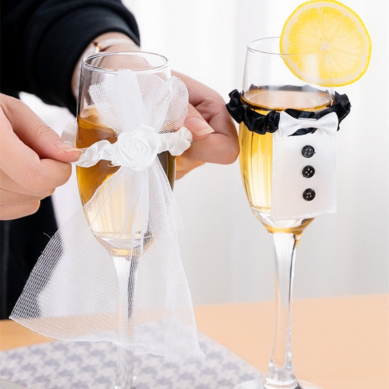 Wedding Table Decoration Wine Glass Cup Cover