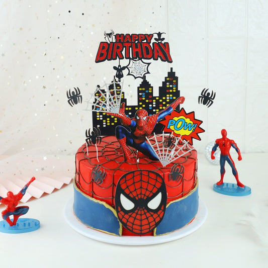 1 set Spiderman Theme Cake Toppers for Birthday