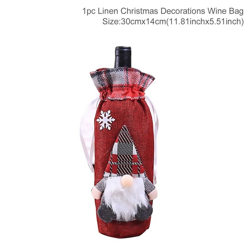 Christmas Santa Claus Wine Bottle Cover