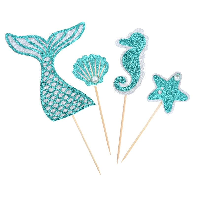 Mermaid Party Cake Supplies Adorable Glitter