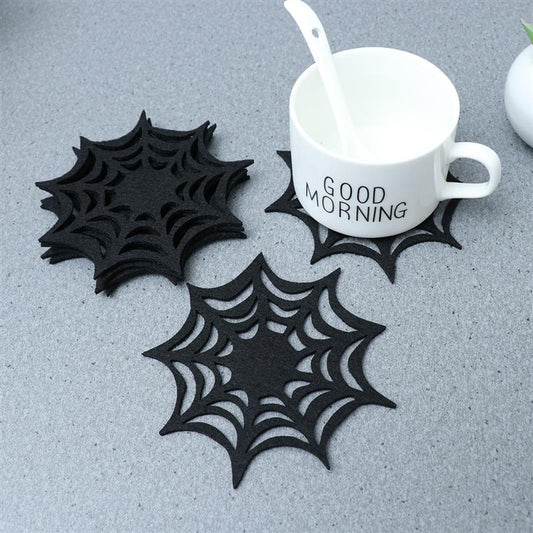 6/4/2pieces Coasters Spider Web Decorative Halloween