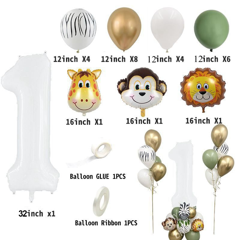 New Wild One Birthday Party Balloons Jungle Safari