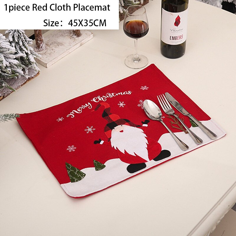 Navidad New Year Christmas Placemat Gnome Ornament Christmas Deer Placemat