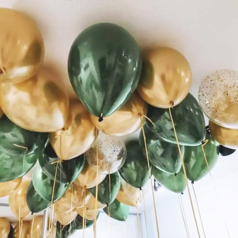 Golden metallic glossy balloons confetti latex balloons