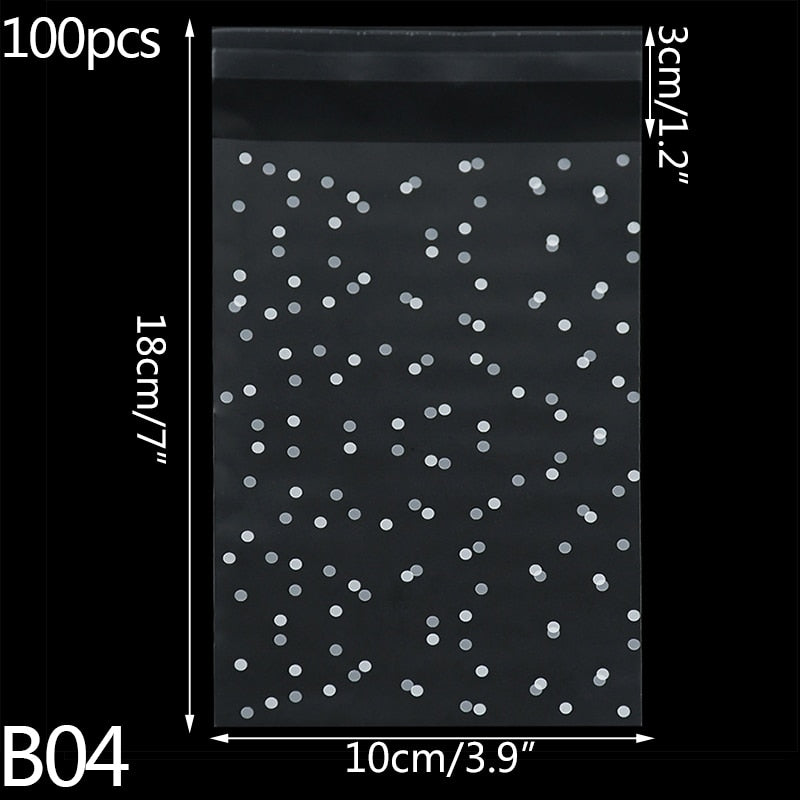 100pieces Plastic Transparent Packing Bags