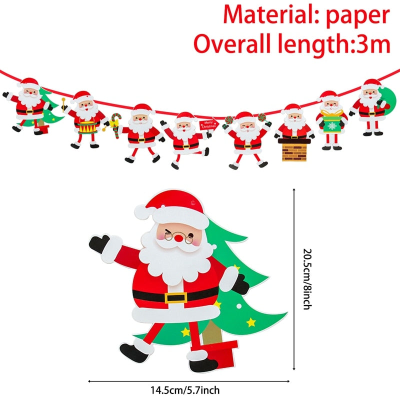 Christmas Banner Garland Merry Decoration