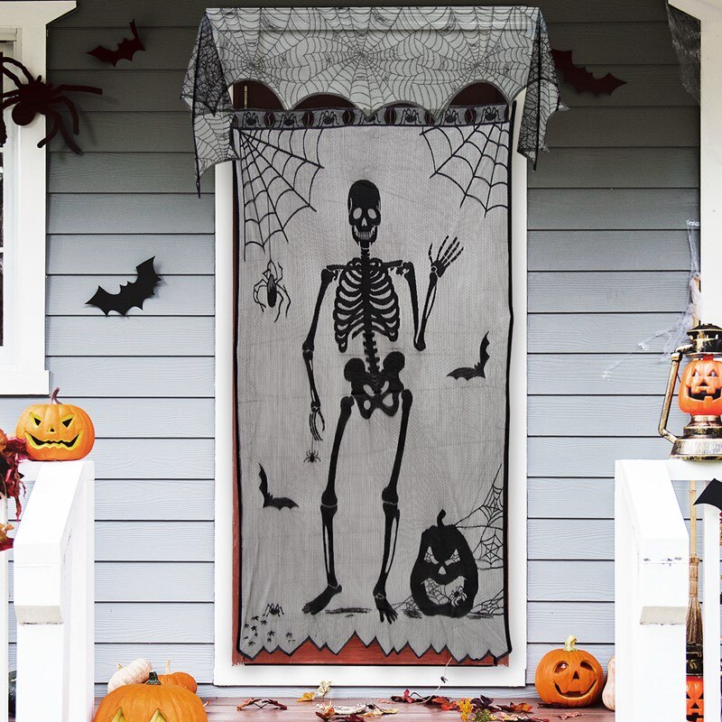 Halloween Decoration Lace Spider Web Skeleton Skull