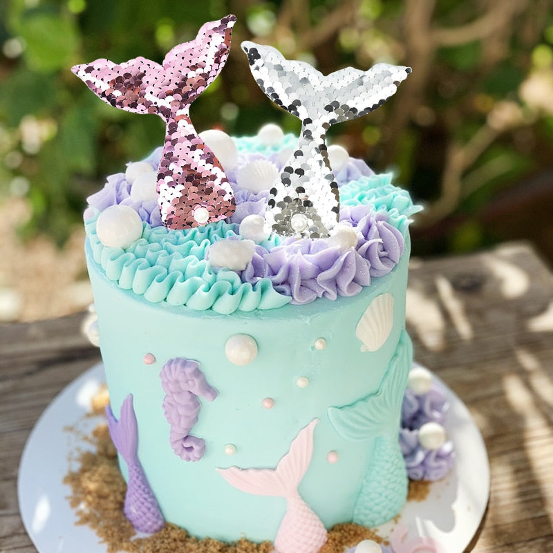 Mermaid Party Cake Supplies Adorable Glitter