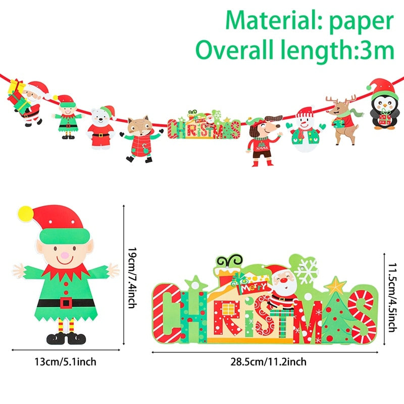 Christmas Banner Garland Merry Decoration