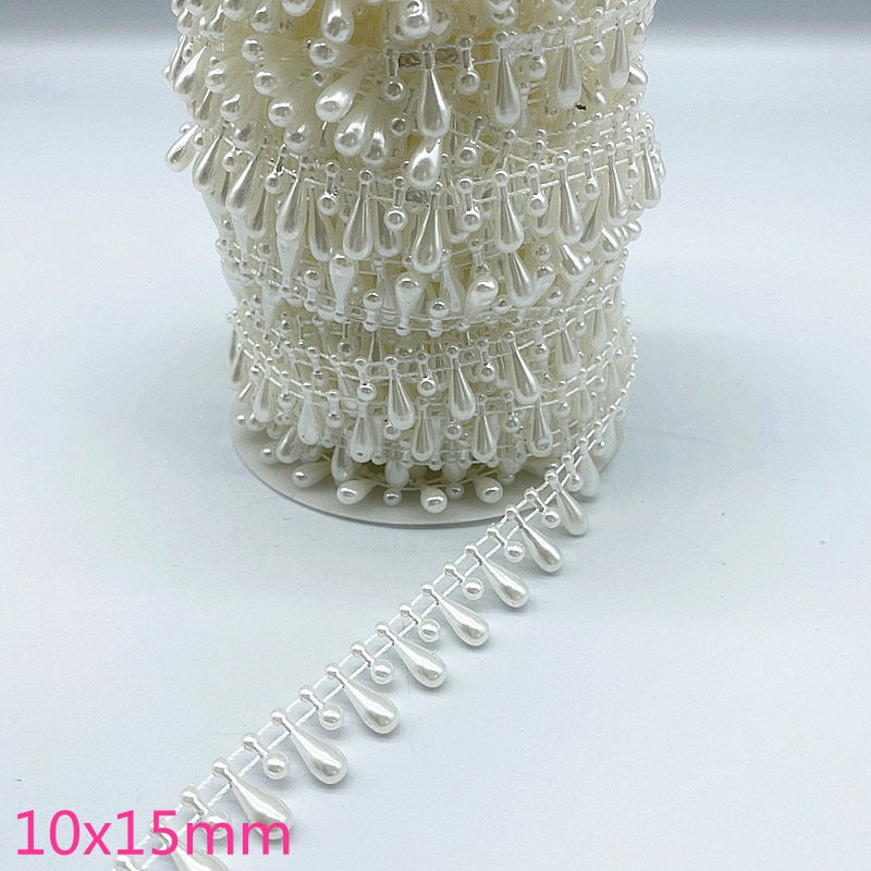 1 Yards Artificial Pearls Flower Beads Chain