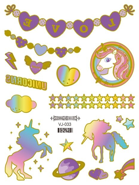 Mermaid Unicorn Tattoo Set Child Temporary