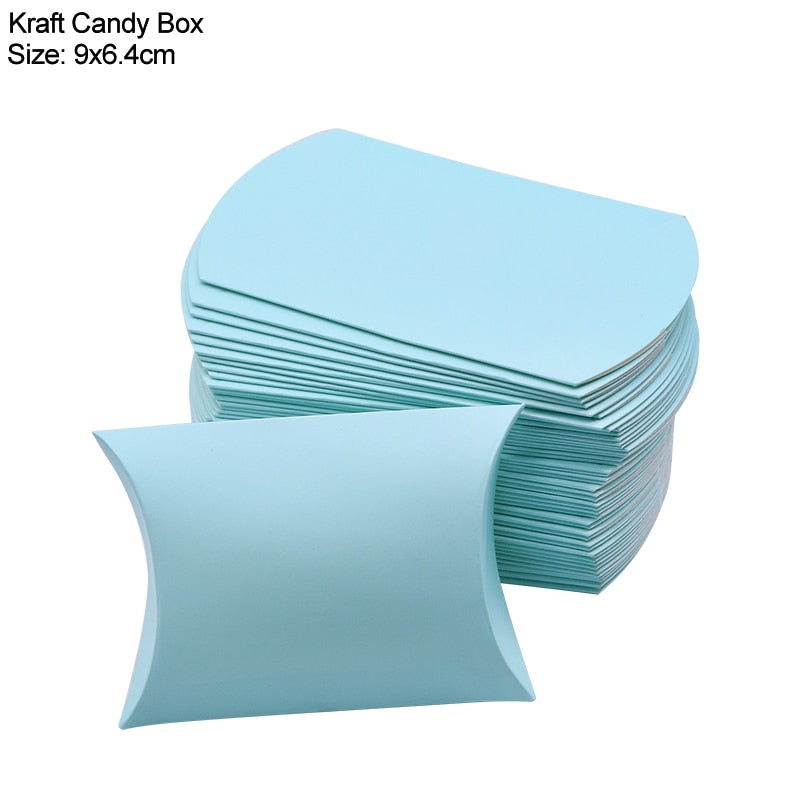 Kraft Paper Pillow Candy Box Christmas Gift Packaging
