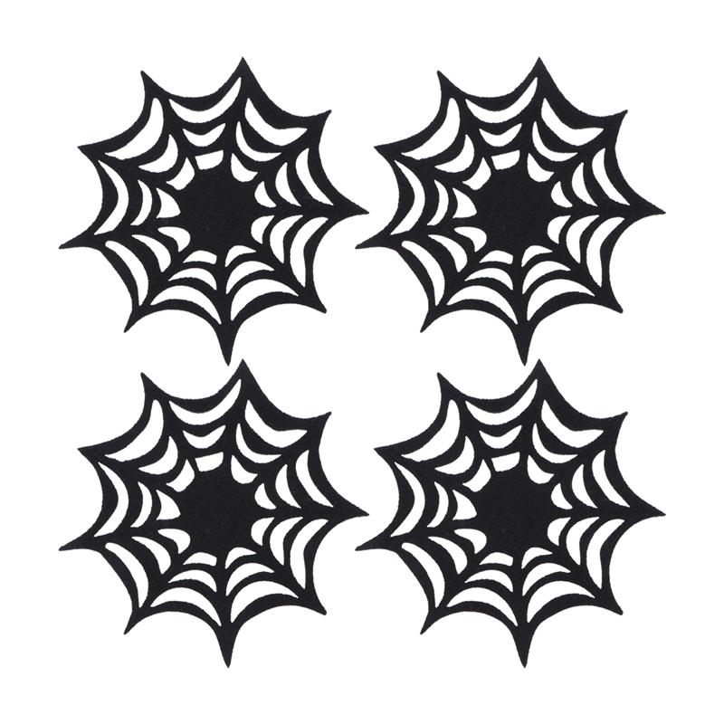 6/4/2pieces Coasters Spider Web Decorative Halloween