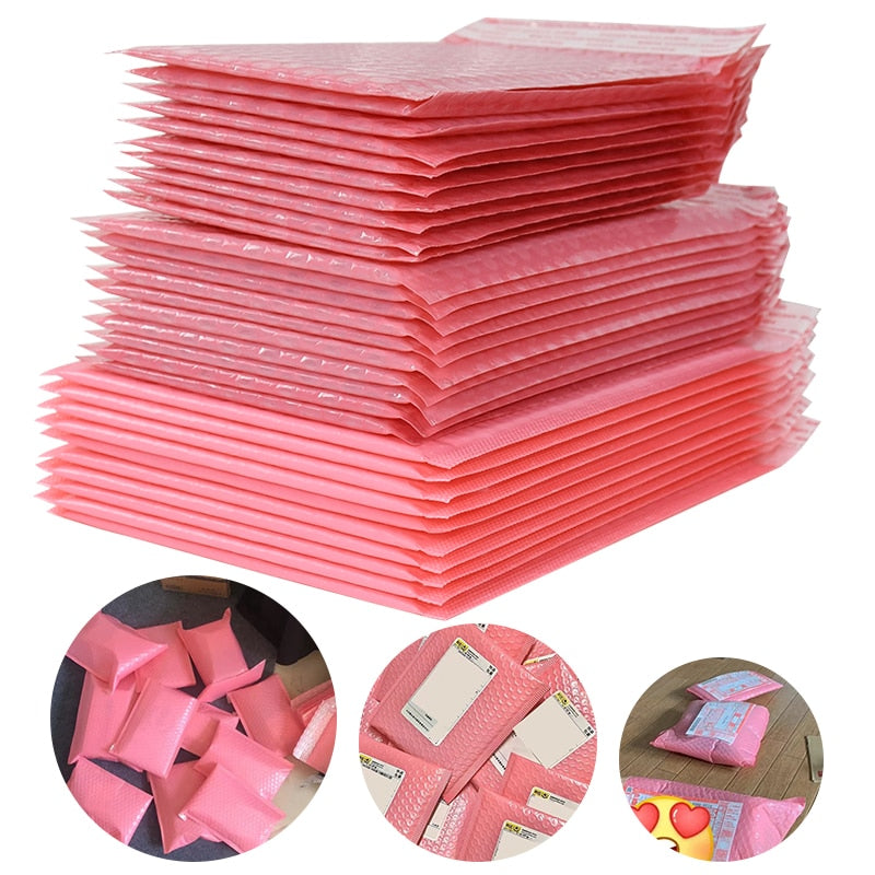 Pink Bubble Packaging Bags for Business