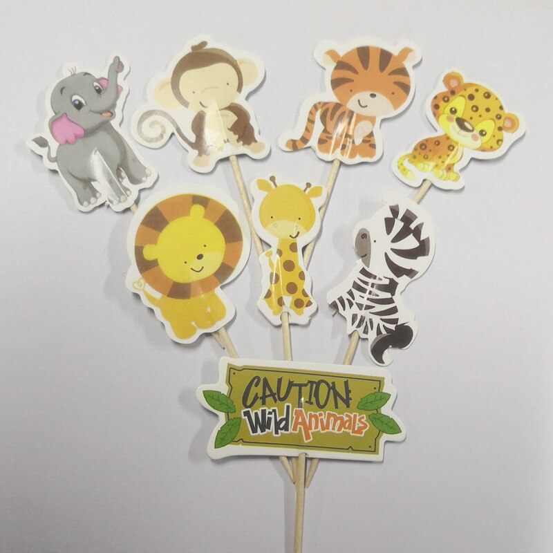 24pieces Safari Jungle Party Cupcake Toppers