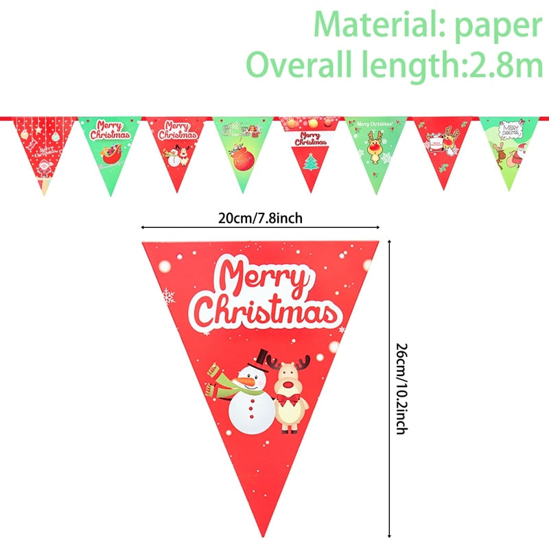 Christmas Banner Garland Merry Decoration