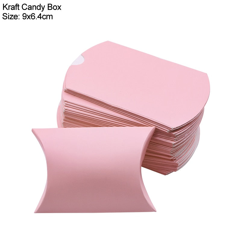 Pillow Candy Box Kraft Paper Gift Packaging Bags