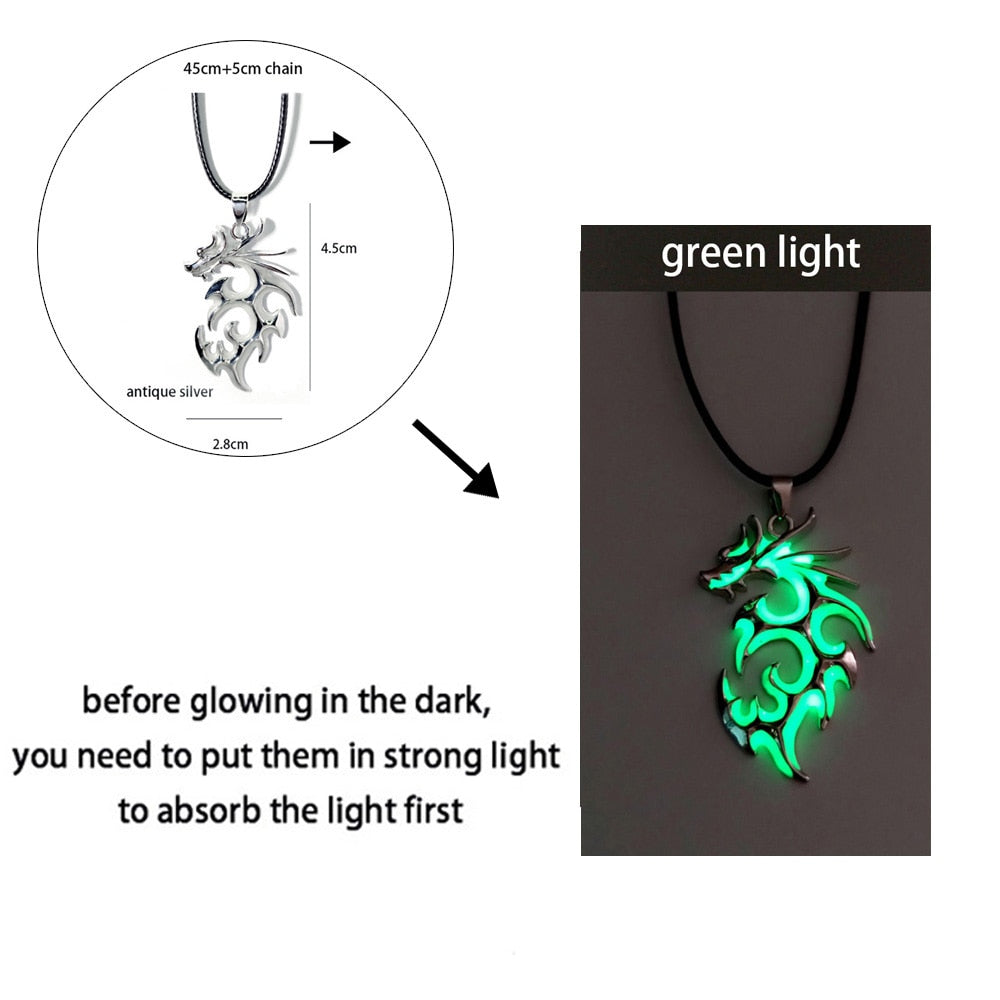 Luminous Dragon Necklace Glowing Night Fluorescence