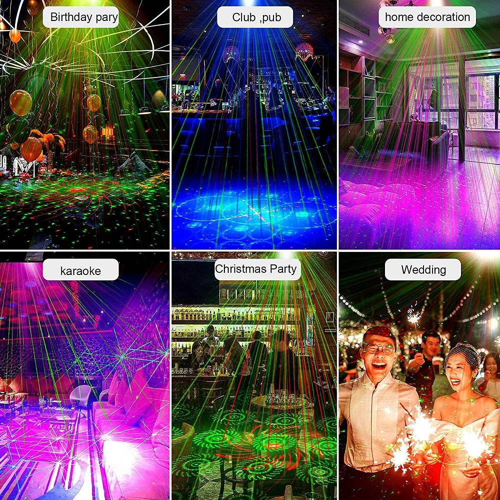 Stage Christmas Laser Projector Disco Rugby Rechargeable Festive Lights