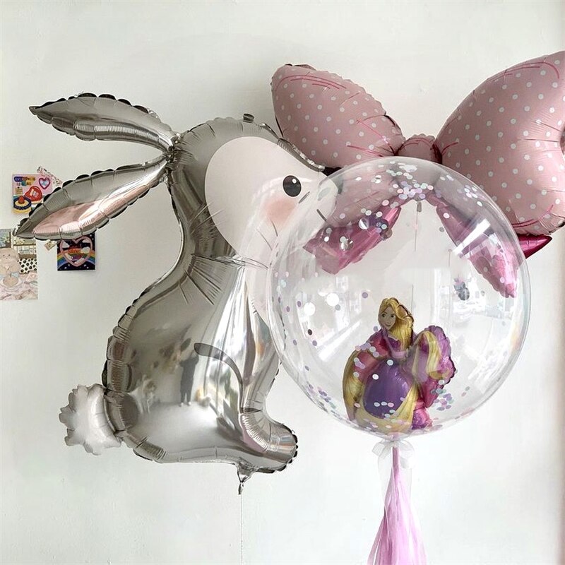 Gray Bunny Balloon Long Ears Rabbit Helium Balloon