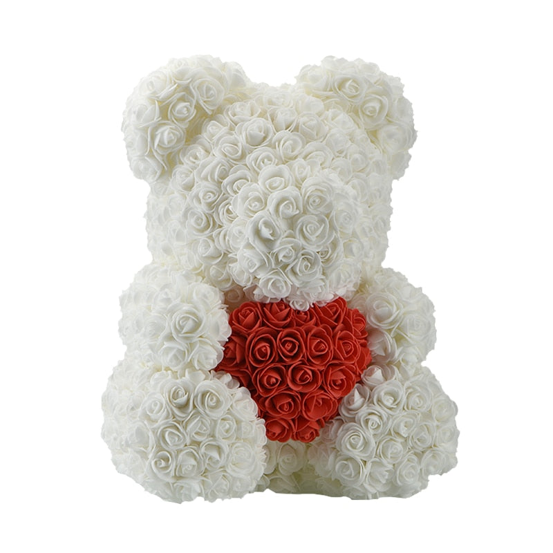 Gifts for Her Red Bear Rose Artificial Flowers Teddy Bear