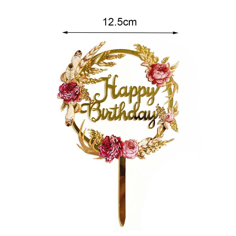 Cake Topper Happy Birthday Anniversary Party